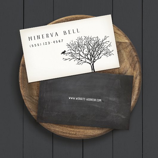 Carte d'appel Halloween Crow sur l'arbre