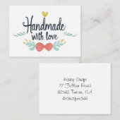 Carte D'appel Handmade with Love Cute (Devant / Derrière)