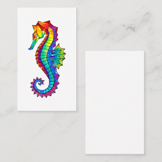 Carte D'appel Hippocampe polygonal arc-en-ciel (Devant / Derrière)