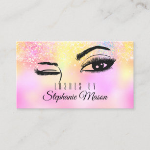 Carte D'appel Holographe Rose Gold Parties scintillant Lashes Ye