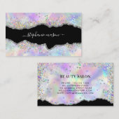 Carte D'appel Holographie Parties scintillant Beauté Salon Chic (Devant / Derrière)