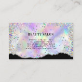 Carte D'appel Holographie Parties scintillant Beauté Salon Chic (Dos)