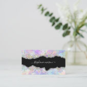 Carte D'appel Holographie Parties scintillant Beauté Salon Chic (Debout devant)