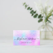 Carte D'appel Holographique Parties scintillant Pastel QR Code G (Debout devant)