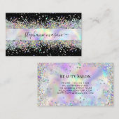 Carte D'appel Holographique Parties scintillant Salon de Beauté  (Devant / Derrière)