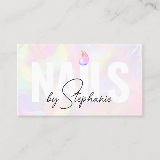 Carte D'appel Holographique Polonais Artiste à ongles QR Code Be (Devant)