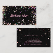 Carte D'appel Hologrphie Parties scintillant maquillage Artiste (Devant / Derrière)