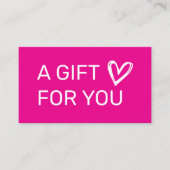 Carte D'appel Hot Pink Professional Business Gift Certificate (Devant)