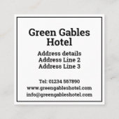 Carte D'appel Hôtel Canadien Wifi Plus Code QR Plus Adresse sur  (Dos)