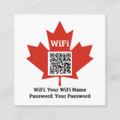 Carte D'appel Hôtel Canadien Wifi Plus Code QR Plus Adresse sur  (Devant)