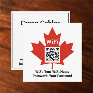 Carte D'appel Hôtel canadien Wifi Plus QR Code Plus Adresse sur