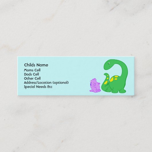 Carte D'appel Identification d'enfant d'amis de Dino (Devant)