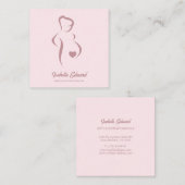 Carte D'appel Illustration d'identité de doula de maternité rose (Devant / Derrière)