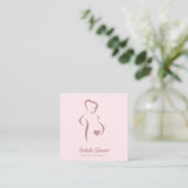 Carte D'appel Illustration d'identité de doula de maternité rose (Debout devant)