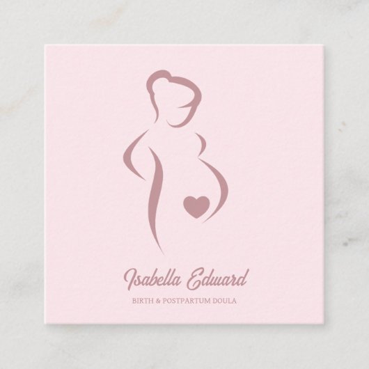 Carte D'appel Illustration d'identité de doula de maternité rose (Devant)