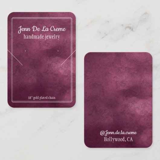 Carte D'appel Impression blanche Joyau violet Tons Bijoux (Devant / Derrière)