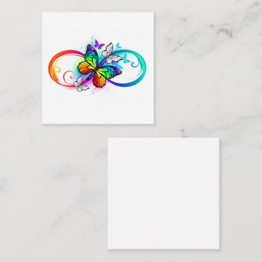 Carte D'appel Infini lumineux avec papillon arc-en-ciel (Devant / Derrière)