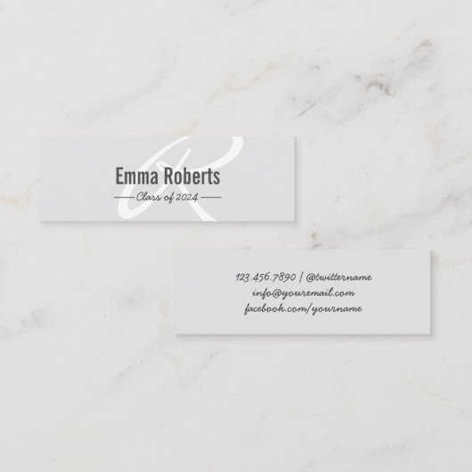 Carte D'appel Insertion nommée de manuscrit de monogramme (Devant / Derrière)