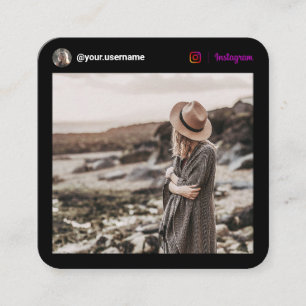 Carte D'appel Instagram moderne photo médias sociaux minimum noi