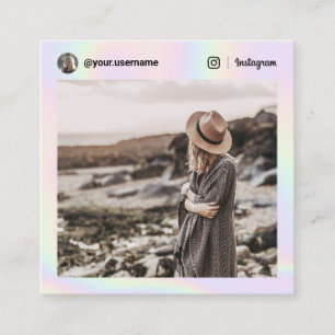 Carte D'appel Instagram photo holographique arc-en-ciel sur les