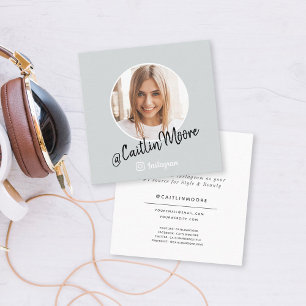 Carte D'appel Instagram Script photo Dusty Blue Social Media