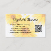Carte D'appel Jaune Daisies Diplômé QR Code (Dos)