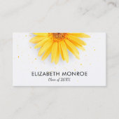 Carte D'appel Jaune Daisies Diplômé QR Code (Devant)