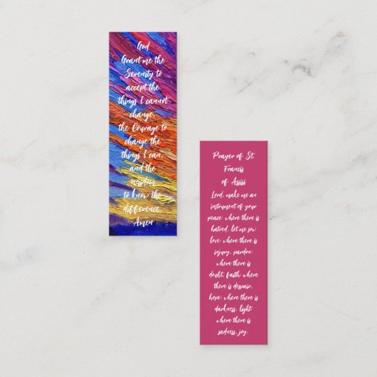 Carte D'appel Je pense à vous réserver Mark Prayer Card (Devant / Derrière)