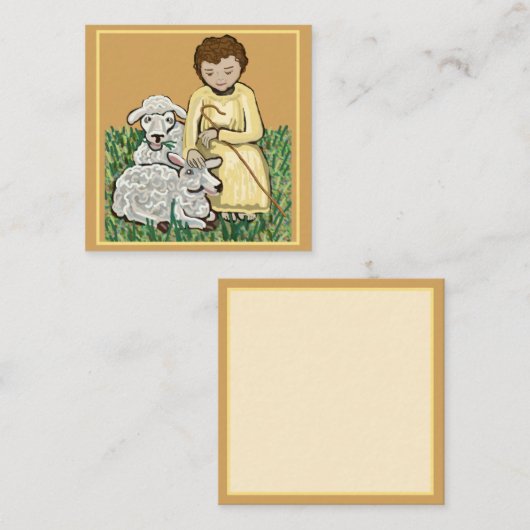 Carte D'appel Jésus enfant Bon Pasteur (Devant / Derrière)