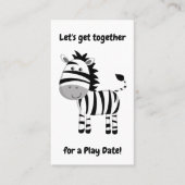 Carte D'appel Jeu Zebra Cute (Devant)