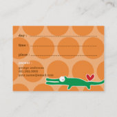Carte D'appel Joli dessin vert Alligator photo Jeu de l'enfant D (Dos)