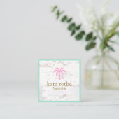 Carte D'appel Joli palmier rose Tropical Bois blanc (Debout devant)