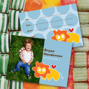 Carte D'appel Jolie photo de lion jaune de dessin animé journée 
