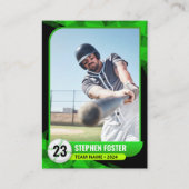 Carte D'appel Joueur de baseball Black Green Baseball Card (Devant)
