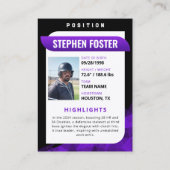 Carte D'appel Joueur de baseball Black Purple (Dos)