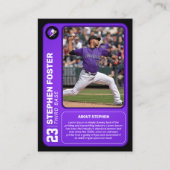 Carte D'appel Joueur de baseball de baseball violet (Devant)