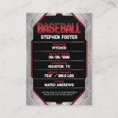 Carte D'appel Joueur de baseball sur mesure Red Baseball (Dos)