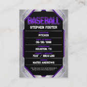 Carte D'appel Joueur de baseball violet personnalisé (Dos)