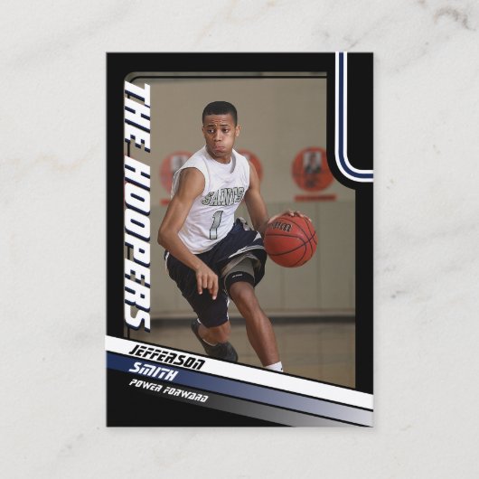 Carte D'appel Joueur de basket-ball Personnalisé Black Trading C (Devant)