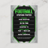 Carte D'appel Joueur de football Black Vert (Dos)