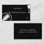 Carte D'appel Joueur guitare Musique Artiste Enseignant École Co (Devant / Derrière)