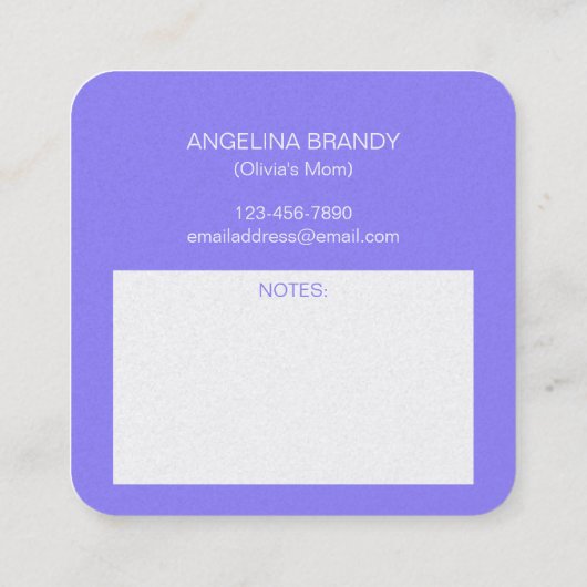 Carte D'appel Jouons Rainbow Playdate maman Calling Card (Dos)