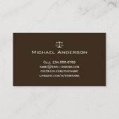 Carte D'appel Justice of Scale Law Logo Élégant look Lin (Dos)