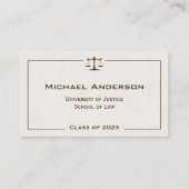 Carte D'appel Justice of Scale Law Logo Élégant look Lin (Devant)