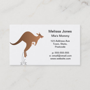 Carte D'appel Kangourou mignon avec le bébé dans la poche