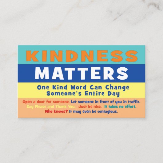 Carte D'appel Kindness Matters Cards (Devant)