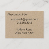 Carte d'appel Kraft maman (Dos)