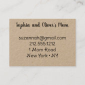 Carte d'appel Kraft Mommy (Dos)