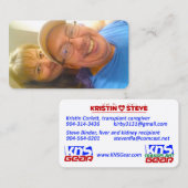 Carte D'appel Kristin et Steve (Devant / Derrière)