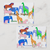 Carte D'appel La télécarte des enfants d'animaux (Devant / Derrière)